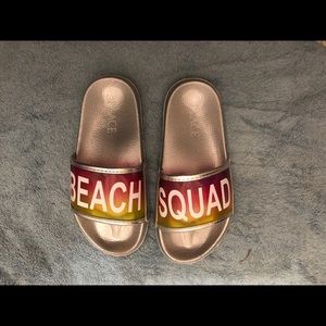 Kid girl beach slides